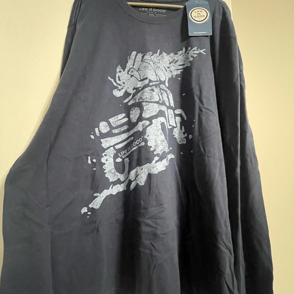 Life Is Good Navy Blue Graphic Tee - Jeep design